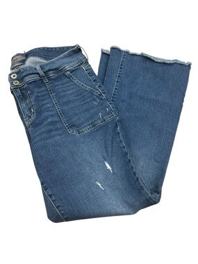 TORRID Blue Distressed Flare Jeans